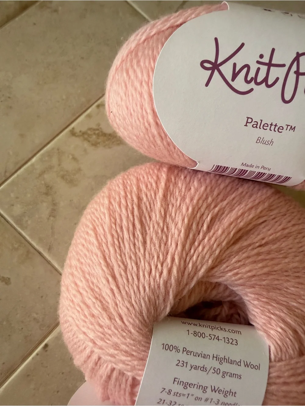 Knit Picks Palette Blush Fingering Weight Wool Yarn - Blush Pink